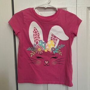 The Children's Place Pink Bunny Graphic Floral T-Shirt Size 3T